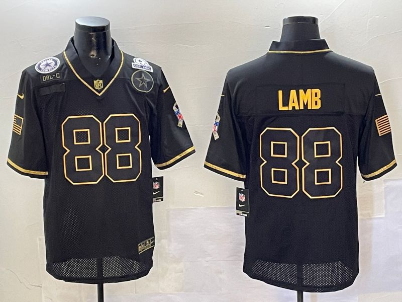 Men Dallas Cowboys #88 Lamb Black Gold 2024 Nike Limited NFL Jersey style 01083->dallas cowboys->NFL Jersey